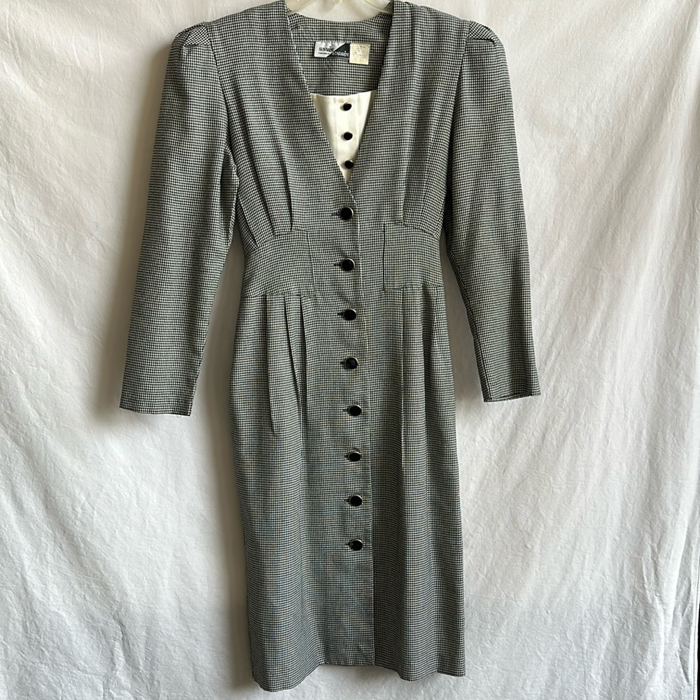 Vintage Sunshine Starshine houndstooth dress, size 10